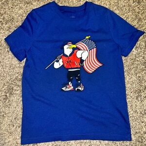 Under Armour Logo Eagle USA Freedom America DriFit T-Shirt Size S Blue